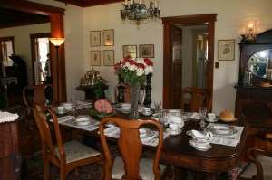 Clara Ford's dining room with her Wedgwood dinner service