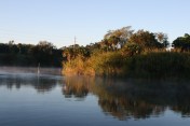 Early morning mist at Indiantown Marina