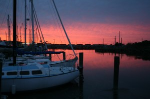 Sunset at Hidden Harbor marina