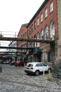 Back of the riverside warehouses, Savannah
