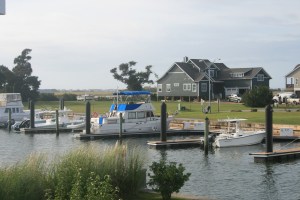 Carina moored at Harbor Village Marina, Hampstead