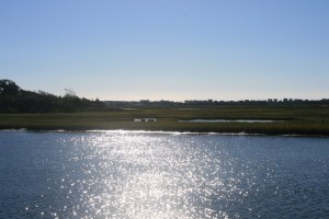 Leaving Harbor Village, Hampstead, Topsail Beach in the background