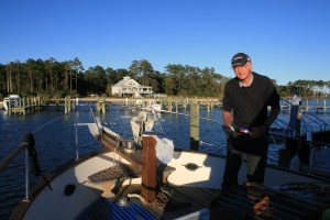 Doing some boat maintenance at Whitaker Pointe Marina