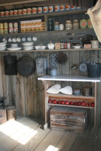 The kitchen at the Wrights' camp