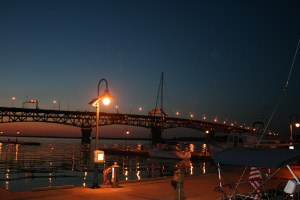 Coleman Bridge at nightfall