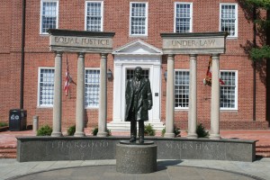 IMG_9488Statue of Thurgood Marshall in the Lawyers' Mall next to the Maryland State House
