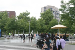 Enjoying the fountains