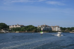 Boats following us out of the canal