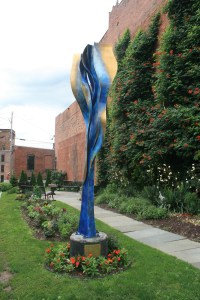 Catskill Garden Club garden -sculpture is Winter Flower by Alex Kveton