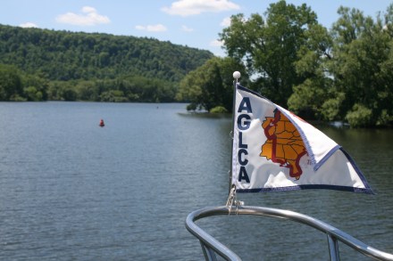 Flying the flag of the American Great Loop Cruisers' Association