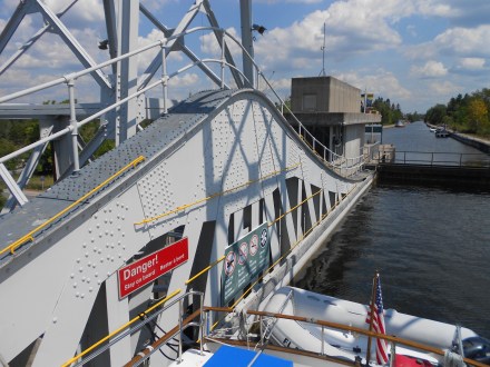 In the lift lock, going down