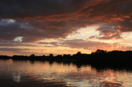 Sunset from the mooring at Adophus