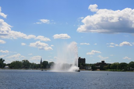 The fountain in Little Lake at Peterborough