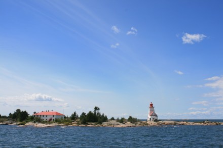 Gereaux Island lighthouse at the entrace to Byng Inlet